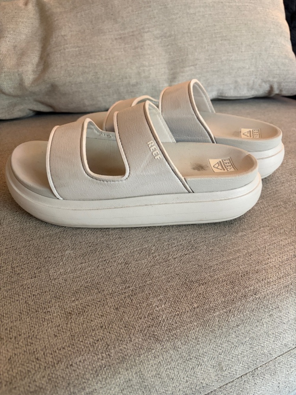Reef Grey Double-Strap Platform Slides - Picture 3 of 4